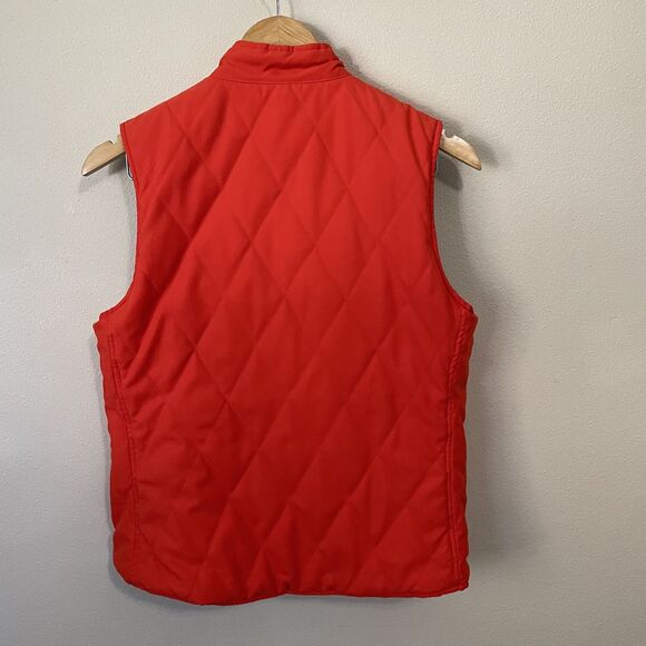 LRL Ralph Lauren Reversible Puffer Vest Womens S Orange Olive Quilted Full Zip - Picture 6 of 16